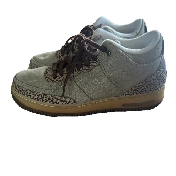 2008 NIKE AIR JORDAN AJF 3 FUSION RETRO REED BROWN SNEAKERS SIZE 10.5 - Picture 2 of 12